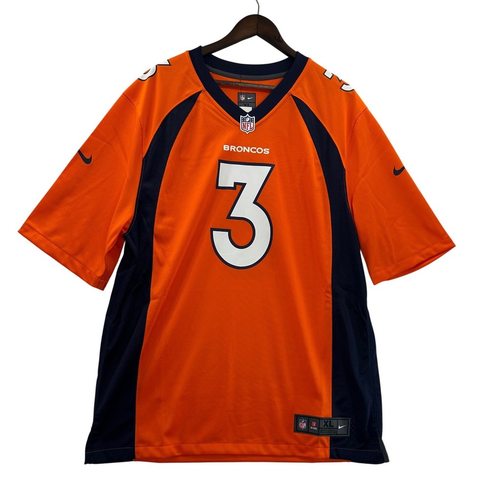 Nike Football Jersey Mens XL‎ Orange NEW Russell Wilson Denver Broncos #3 Game
